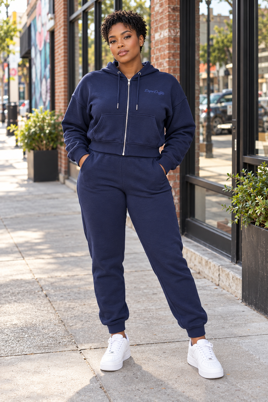 DD Ladies Crop Top Jogger Set
