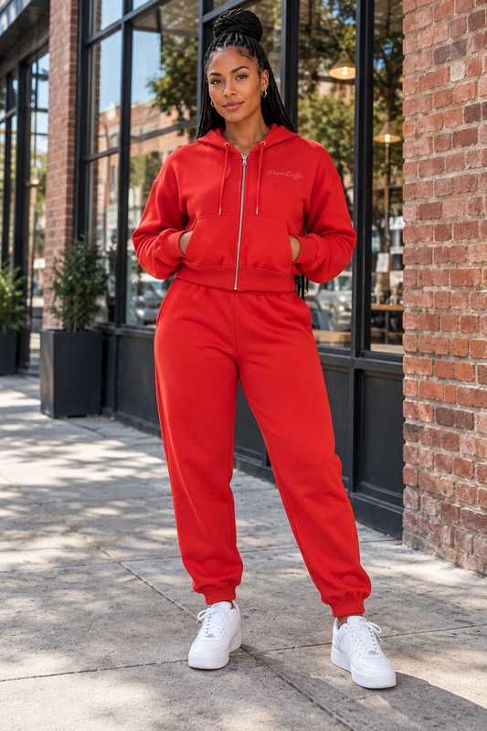DD Ladies Crop Top Jogger Set
