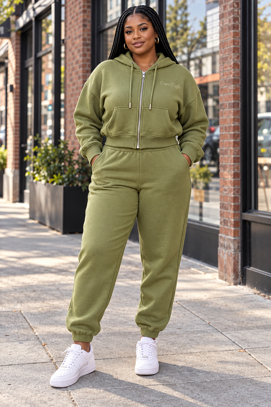 DD Ladies Crop Top jogger set