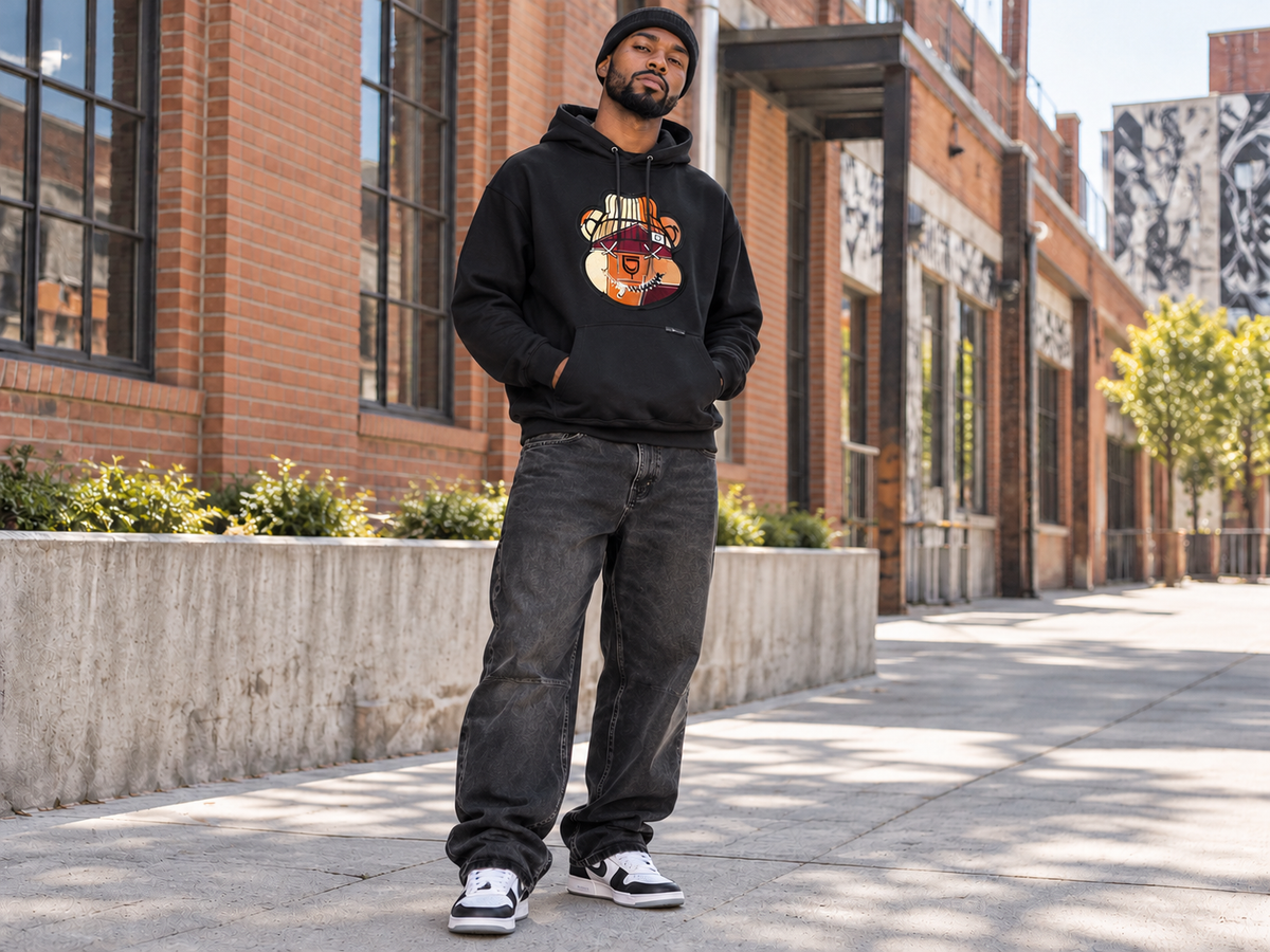 DD Bear hoodie Black