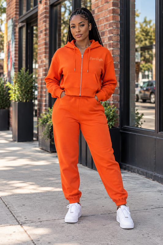 DD Ladies Crop Top Jogger Set