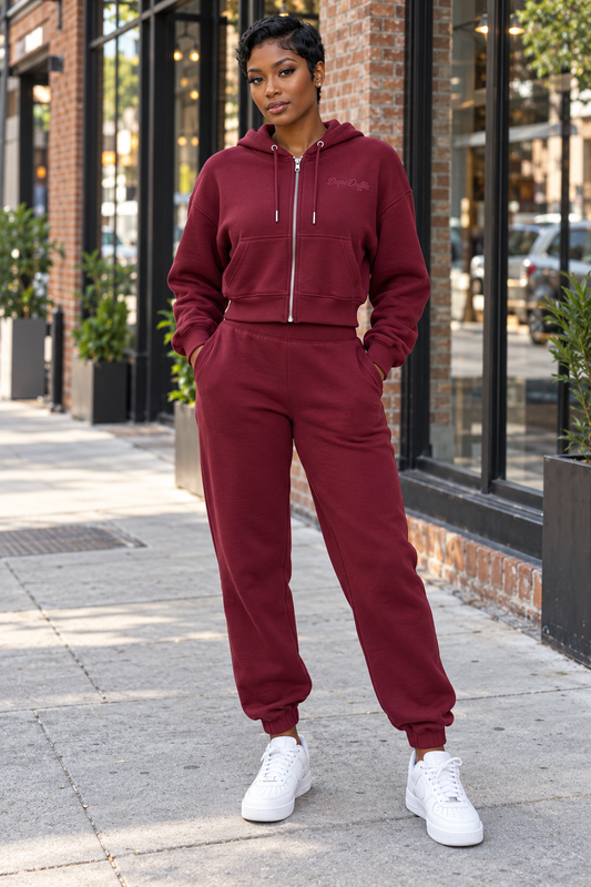 DD Ladies Crop Top Jogger Set